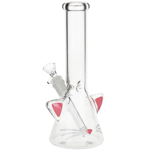SeshGear Kitty Whiskers Beaker Glass Water Pipe - 9.75" / 14mm F (ONLINE ONLY)