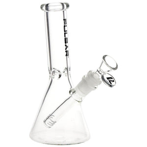 Pulsar Slant Neck Beaker Glass Water Pipe Zippered Case Travel Kit - 7" / Clear (ONLINE ONLY)