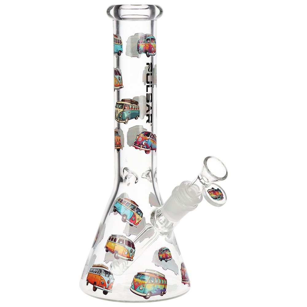 Pulsar VW Bus Beaker Glass Water Pipe - 10" / 14mm F (ONLINE ONLY)