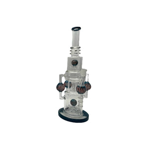 Quad Stem Wag Wig Bong - Blue