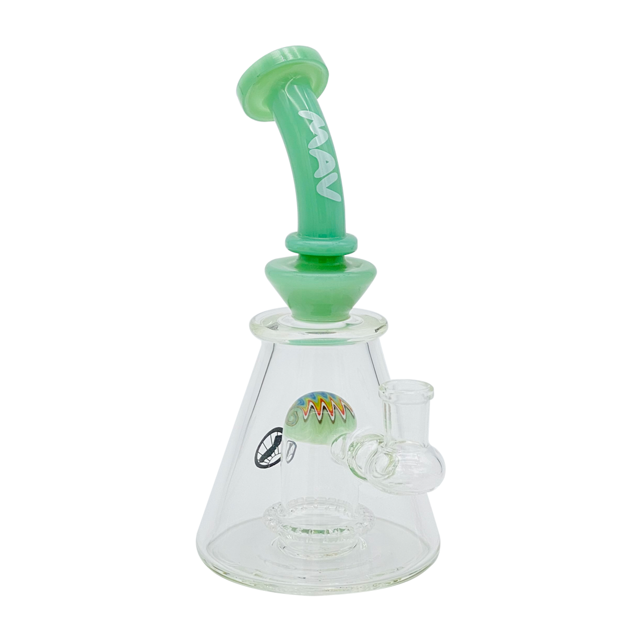 7" Wig Wag UFO Pyramid Water Pipe - Seafoam