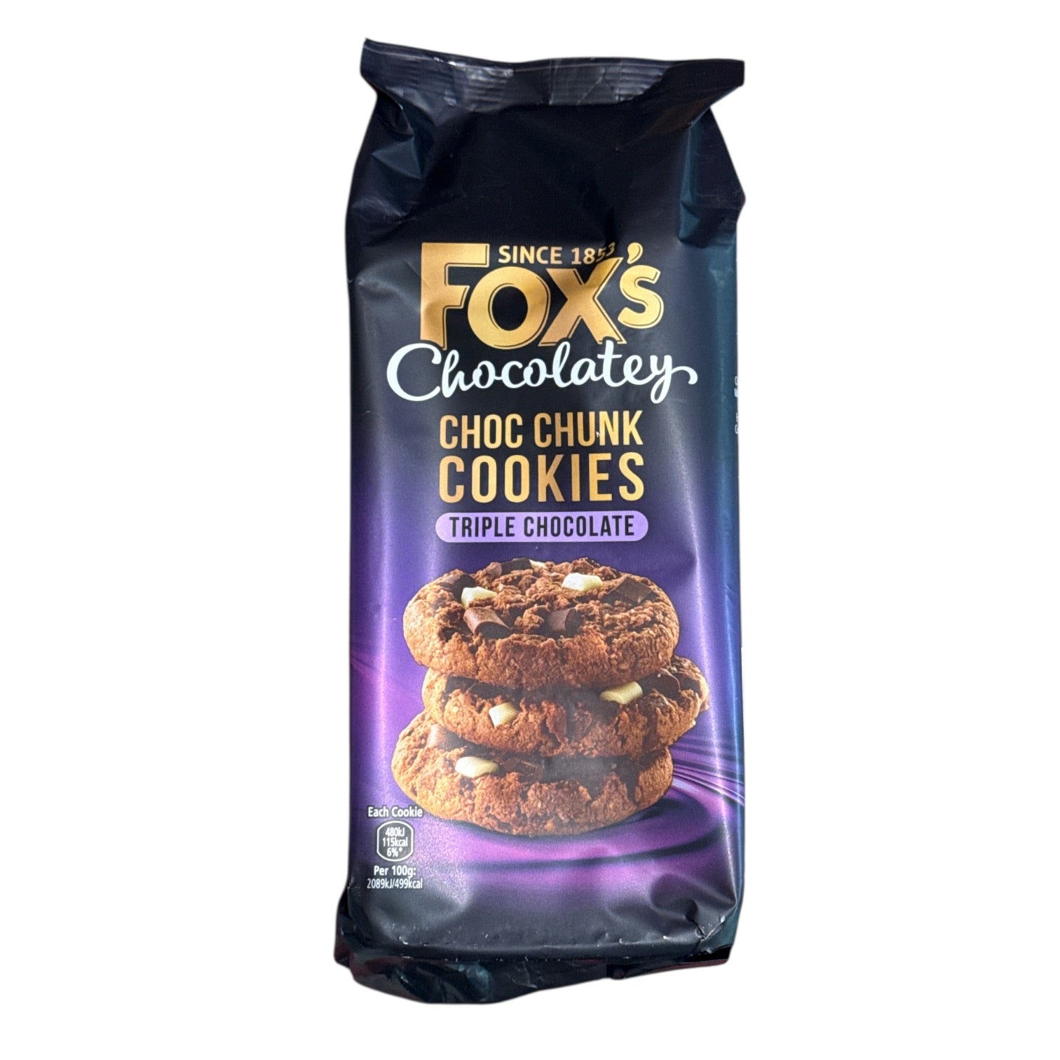 Fox's Chocolatey Choc Chunk Cookies Triple Chocolate 175g (UK)