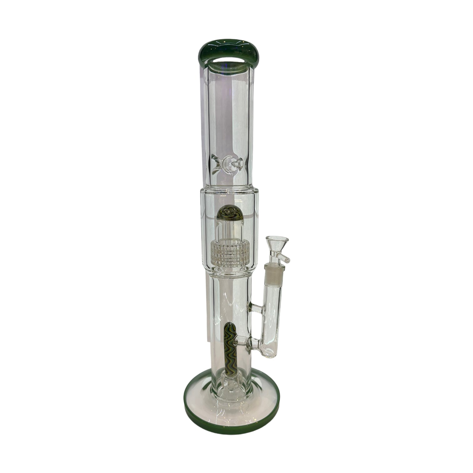 14" Wig Wag Tube with Perc - Dark Green