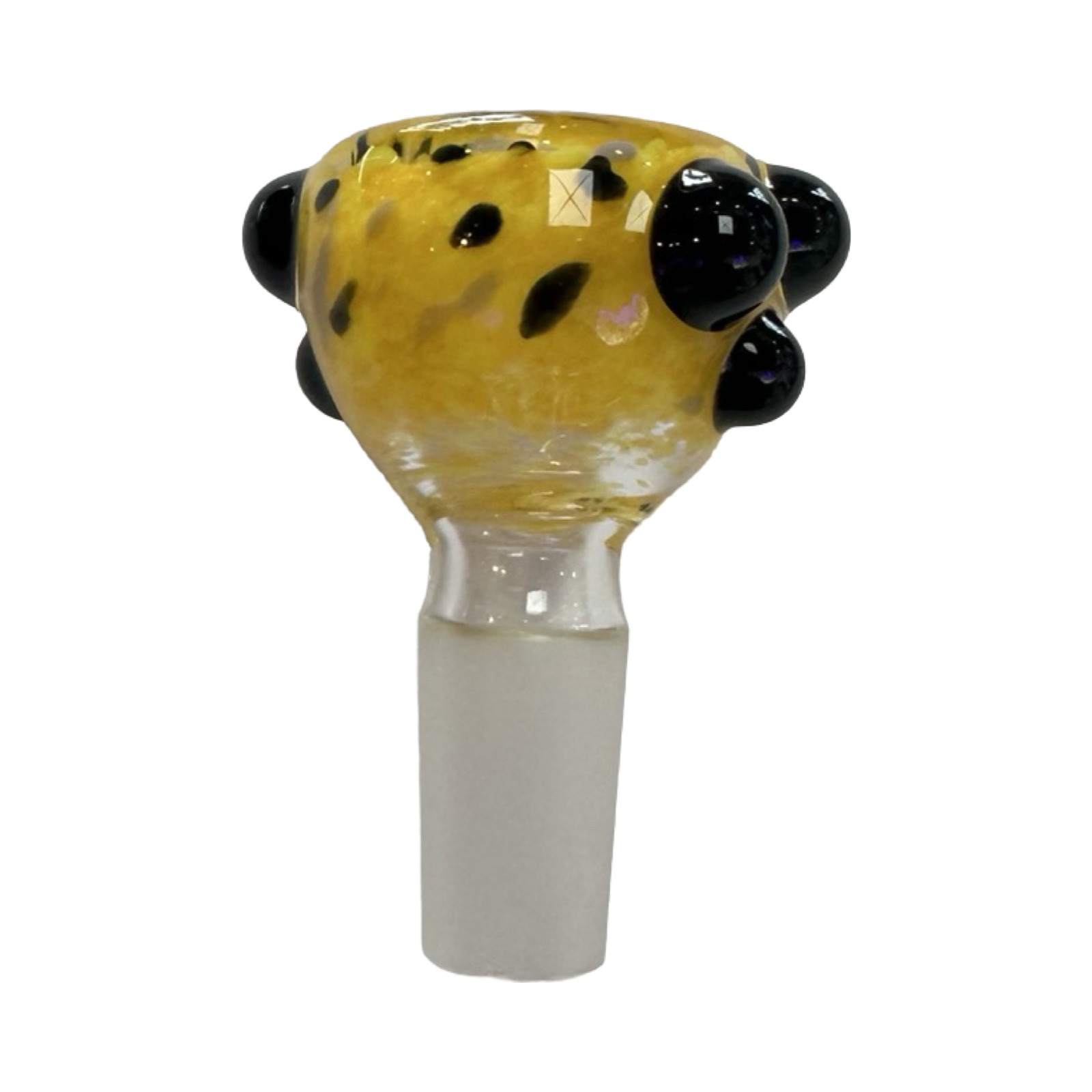 Sarah Marblesbee 4 Hole Slide 14mm - Yellow w/ Black Dots