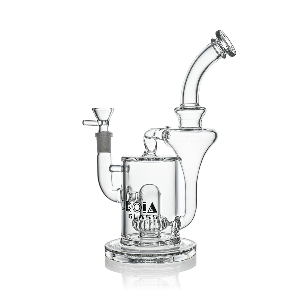 10" Hourglass Recycler Scientific Bong with Crown Perc | Croia Glass (ONLINE ONLY)