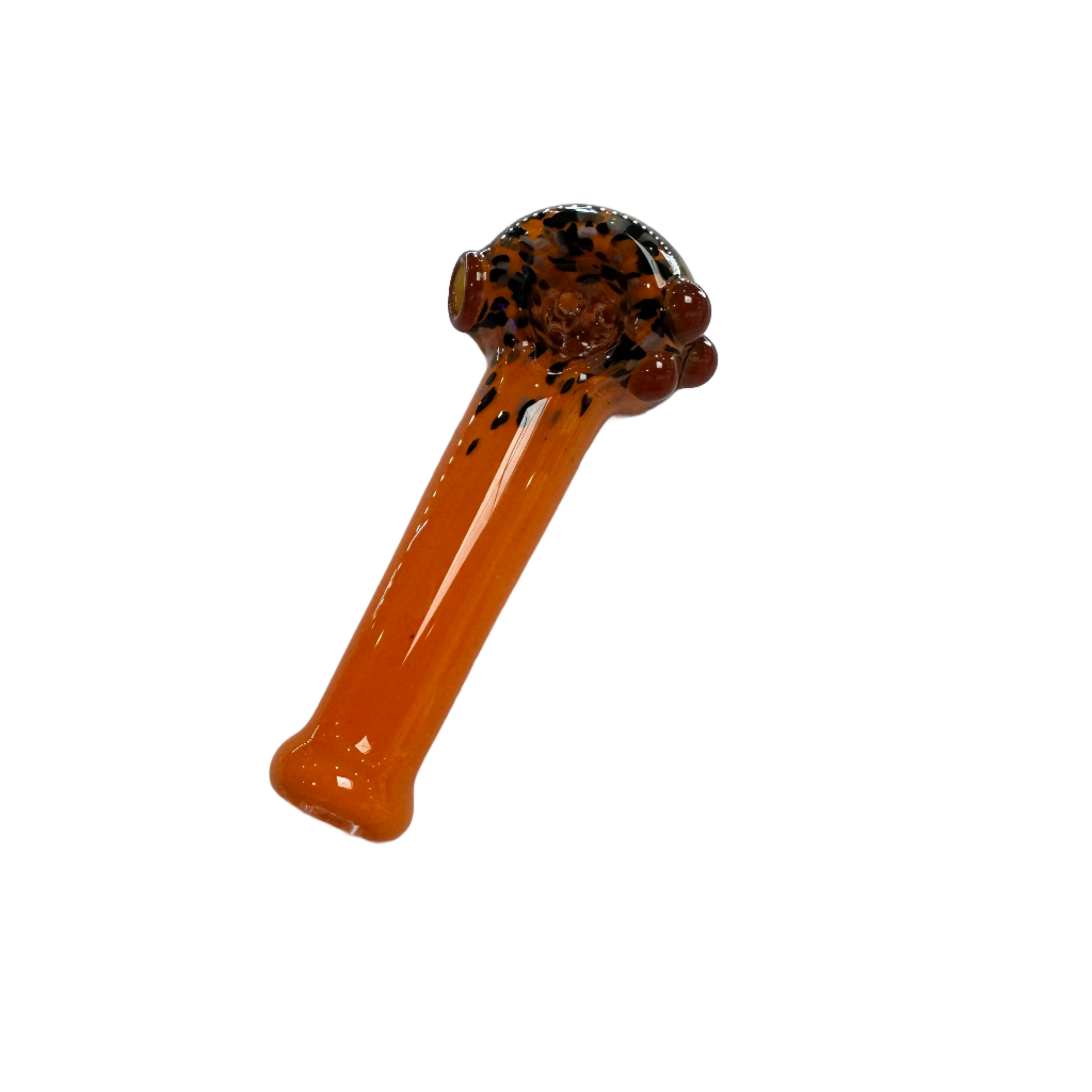 Sarah Marblesbee 4 Hole Large Spoon - Orange w/ Black Dots
