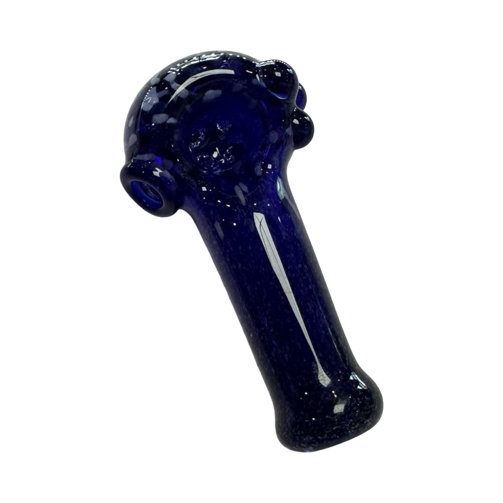 Sarah Marblesbee 4 Hole Mini Spoon - Cobalt w/ Sky Blue Dots