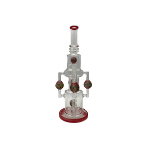 Quad Stem Wag Wig Bong - Red