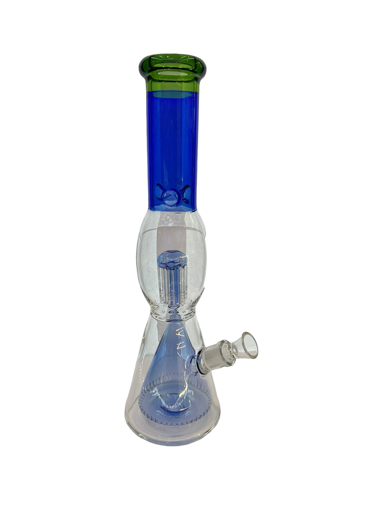 Cone Beaker With Built In Downstem - Light Blue