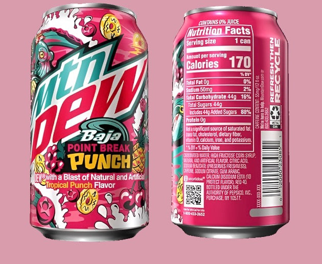 Mountain Dew Baja Point Break Punch 12 fl oz (Rare American)