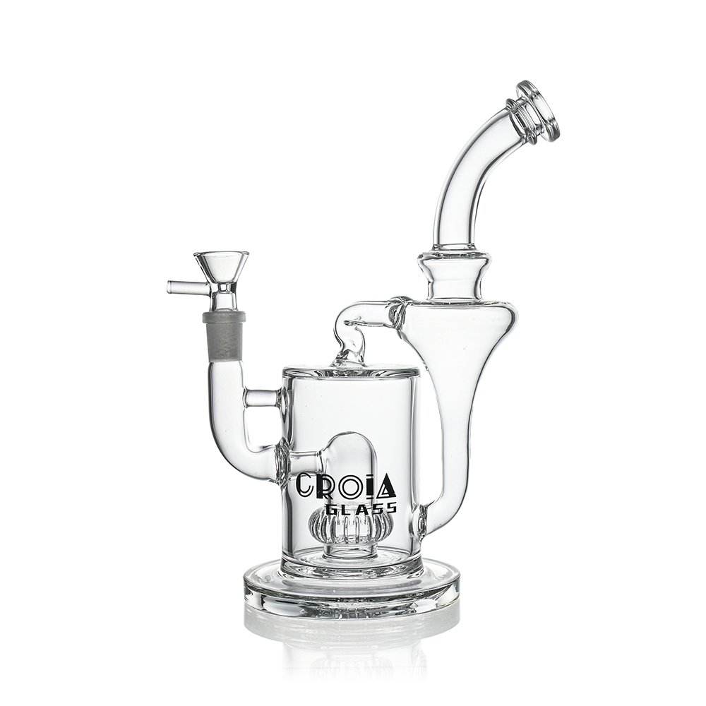 10" Hourglass Recycler Scientific Bong with Crown Perc | Croia Glass (ONLINE ONLY)