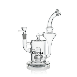10" Hourglass Recycler Scientific Bong with Crown Perc | Croia Glass (ONLINE ONLY)
