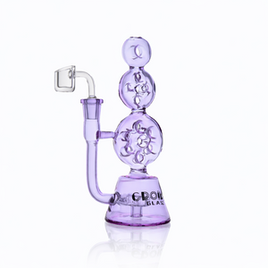 8" Triple Stack Swiss Perc Recycler Dab Rig | Croia Glass (ONLINE ONLY)