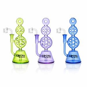 8" Triple Stack Swiss Perc Recycler Dab Rig | Croia Glass (ONLINE ONLY)
