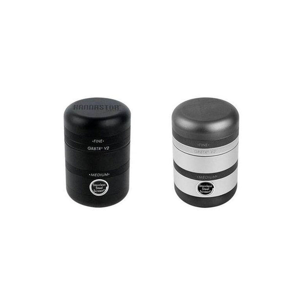 KANNASTOR GR8TR V2 Herb Grinder - Solid Premium Food Grade Kwaliteit Aluminium Body - 4 Stuks - Perfect voor Kruidenspecerijen - Gladde Grind en Gemakkelijk Te Schoonmaken - Opbergdeksel