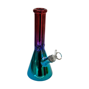 8" Chrome Color Beaker Bong - Blue