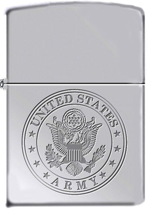 Zippo Lighters - 17 US Army High Polish Chrome