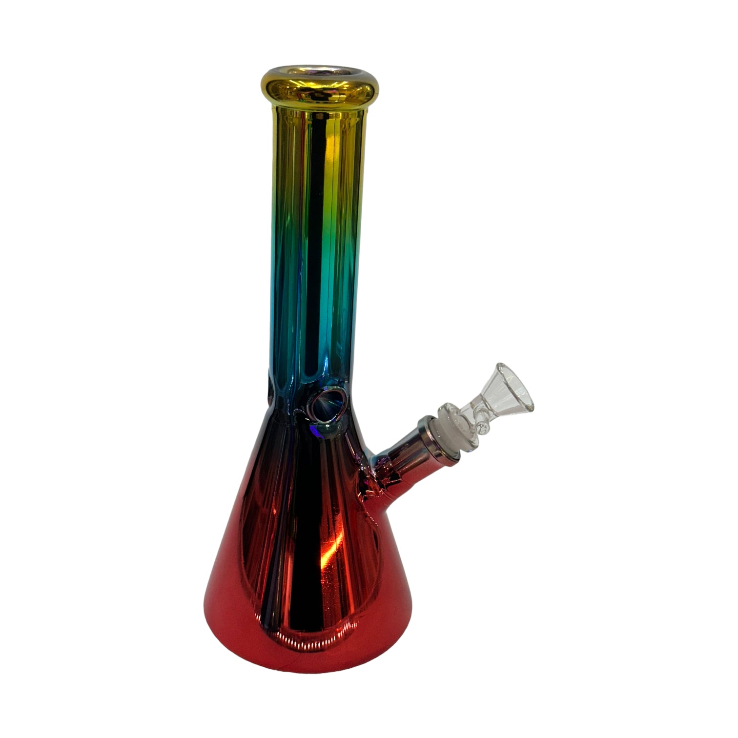 8" Chrome Color Beaker Bong - Red