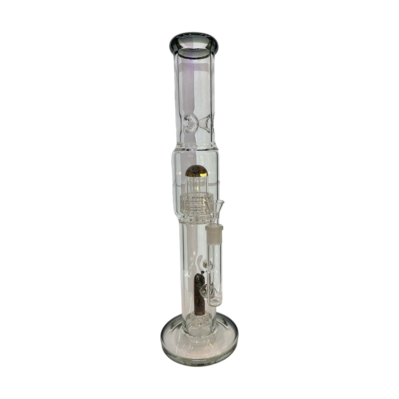 14" Wig Wag Tube with Perc - Smoke