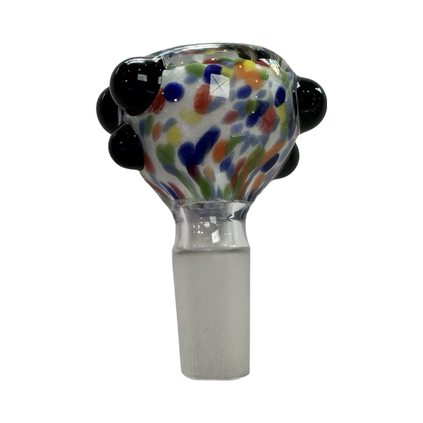 Sarah Marblesbee 4 Hole Slide 14mm - White w/ Rainbow Dots