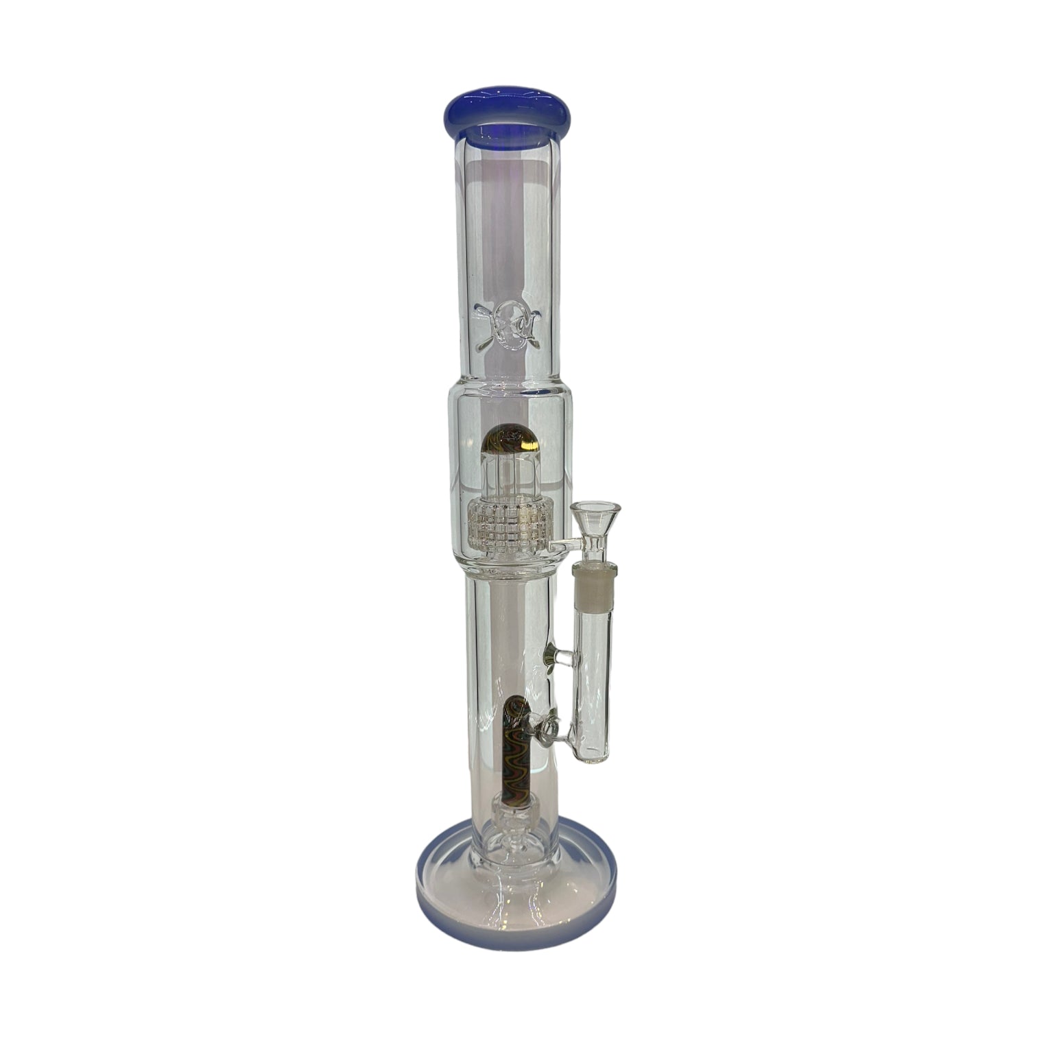 14" Wig Wag Tube with Perc - Blue