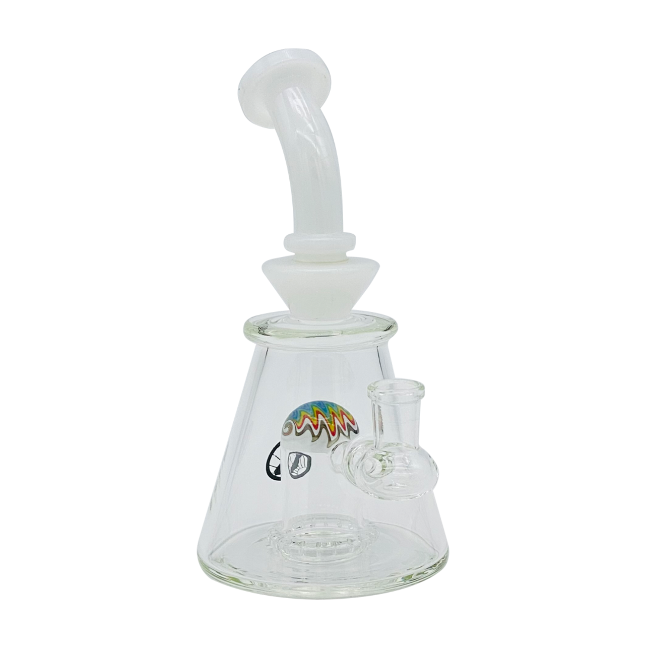 7" Wig Wag UFO Pyramid Water Pipe - White