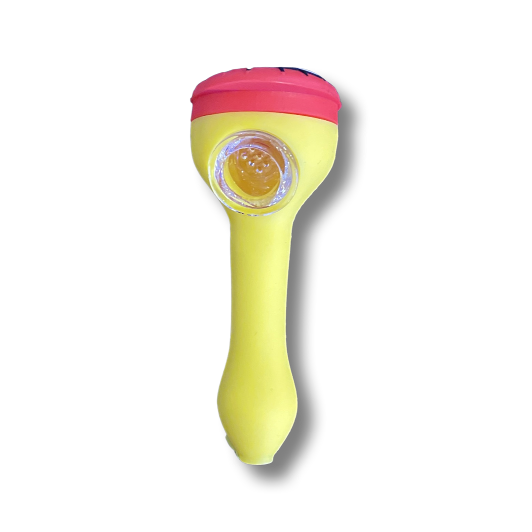 5" Silicone Spiderguy Hand Pipe Yellow
