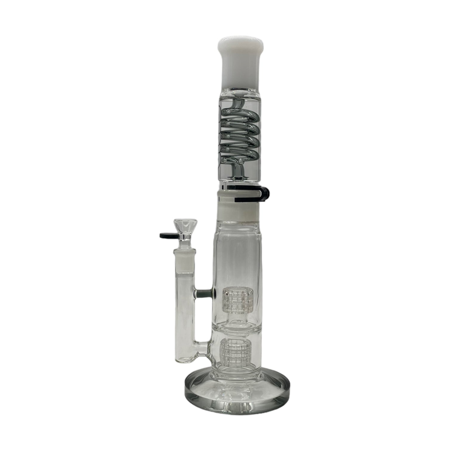 Double Perc Bong With Coil - Green