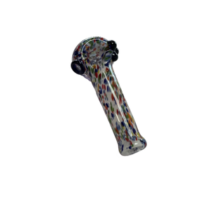 Sarah Marblesbee 4 Hole Large Spoon - White w/ Rainbow Dots