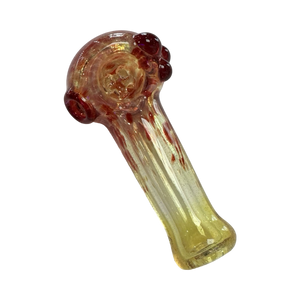 Sarah Marblesbee 4 Hole Mini Spoon - Amber w/ Red Dots