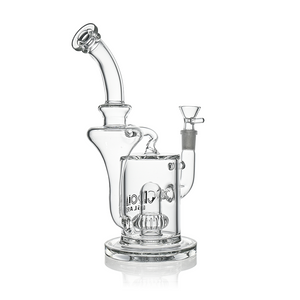 10" Hourglass Recycler Scientific Bong with Crown Perc | Croia Glass (ONLINE ONLY)