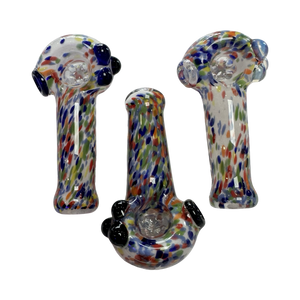 Sarah Marblesbee 4 Hole Mini Spoon - White w/ Rainbow Dots