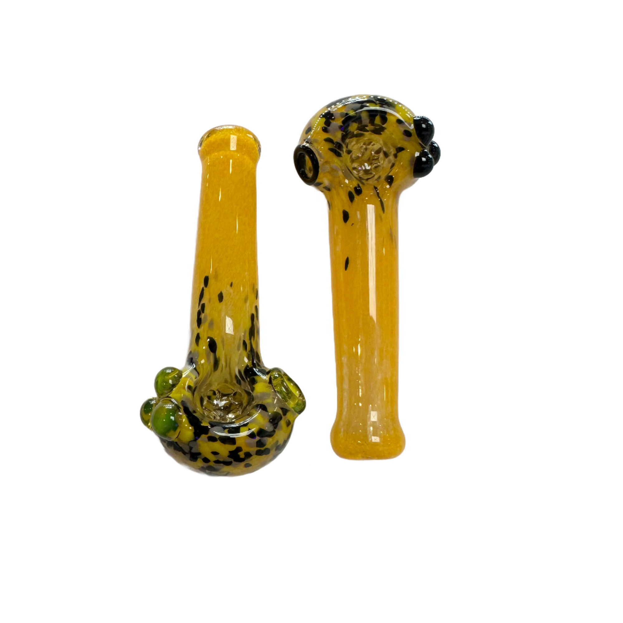 Sarah Marblesbee 4 Hole Large Spoon - Yellow w/ Black Dots