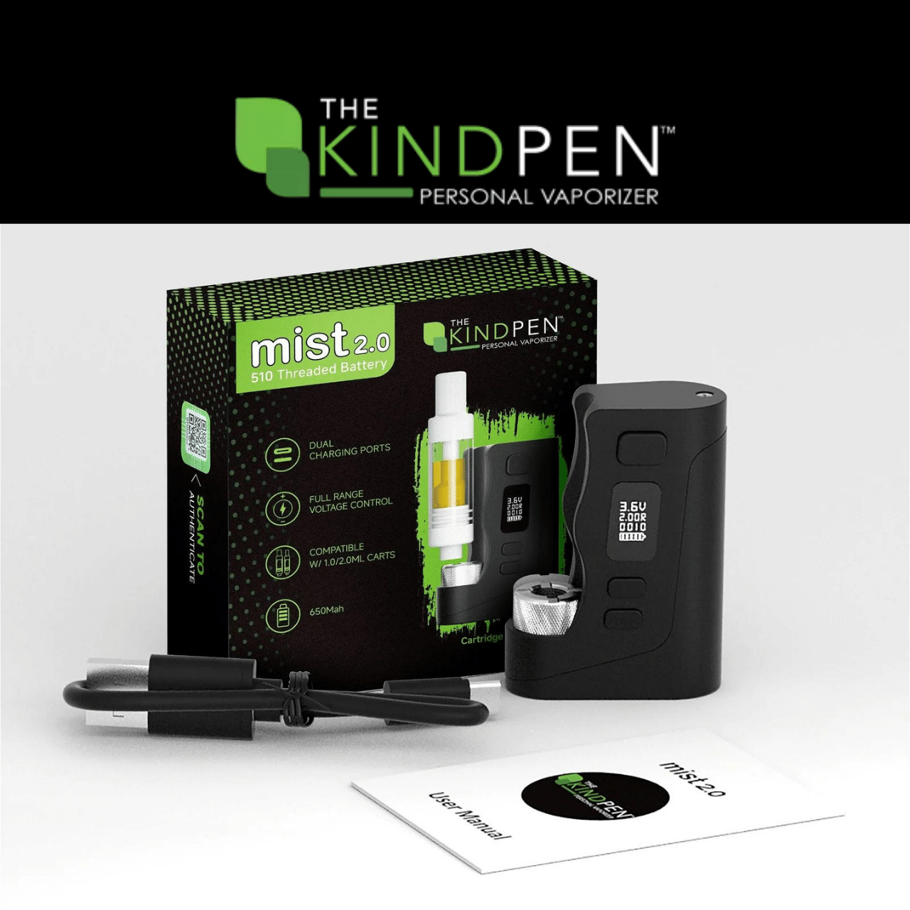 Mist 2.0 650mAH Battery Kit with USB