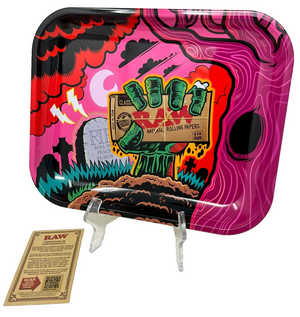 Raw Metal Rolling Tray Large