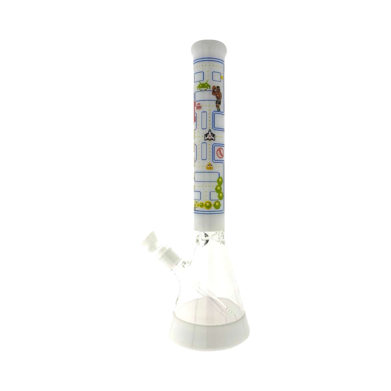 Game Time 18" Beaker Bong Full Color WhiteMANDALA yellow 13" Beaker Base Bong (ONLINE ONLY)