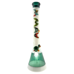 18" Cactus Teal & White Beaker Bong x Empire Glassworks Cactus Bowl (ONLINE ONLY)