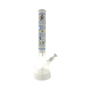 Game Time 18" Beaker Bong Full Color WhiteMANDALA yellow 13" Beaker Base Bong (ONLINE ONLY)
