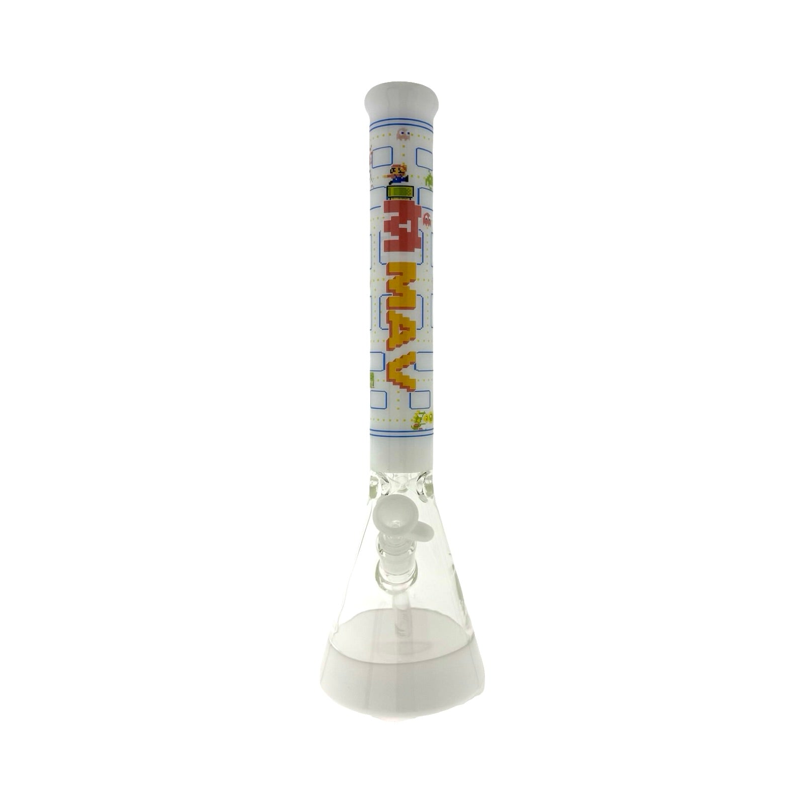 Game Time 18" Beaker Bong Full Color WhiteMANDALA yellow 13" Beaker Base Bong (ONLINE ONLY)