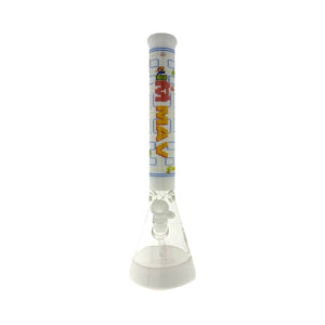 Game Time 18" Beaker Bong Full Color WhiteMANDALA yellow 13" Beaker Base Bong (ONLINE ONLY)