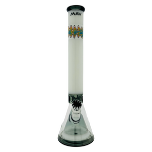 18" Wigwag MAV Glass Pyramid Beaker Bong black and white (ONLINE ONLY)