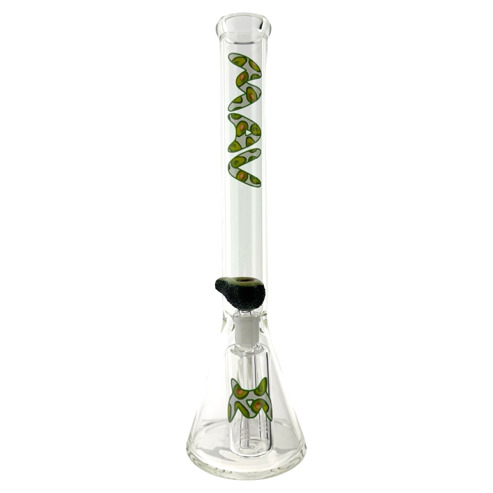 18" x 5mm Happy Avocado Beaker Bong + Ash Catcher Combo x Empire Glassworks Avocado bowl (ONLINE ONLY)