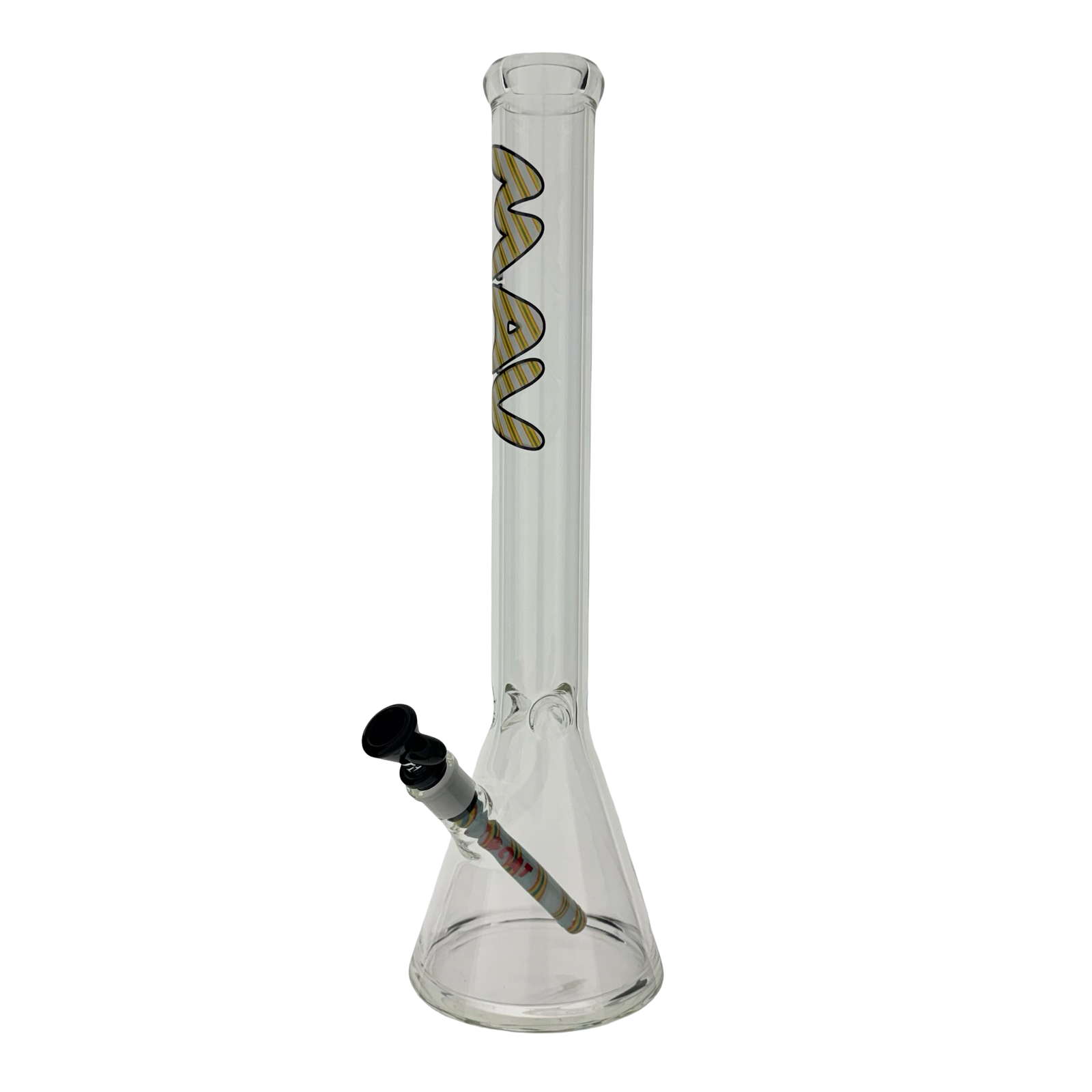 18" 5mm Classic Beaker Bong wigwag stem match play (ONLINE ONLY)