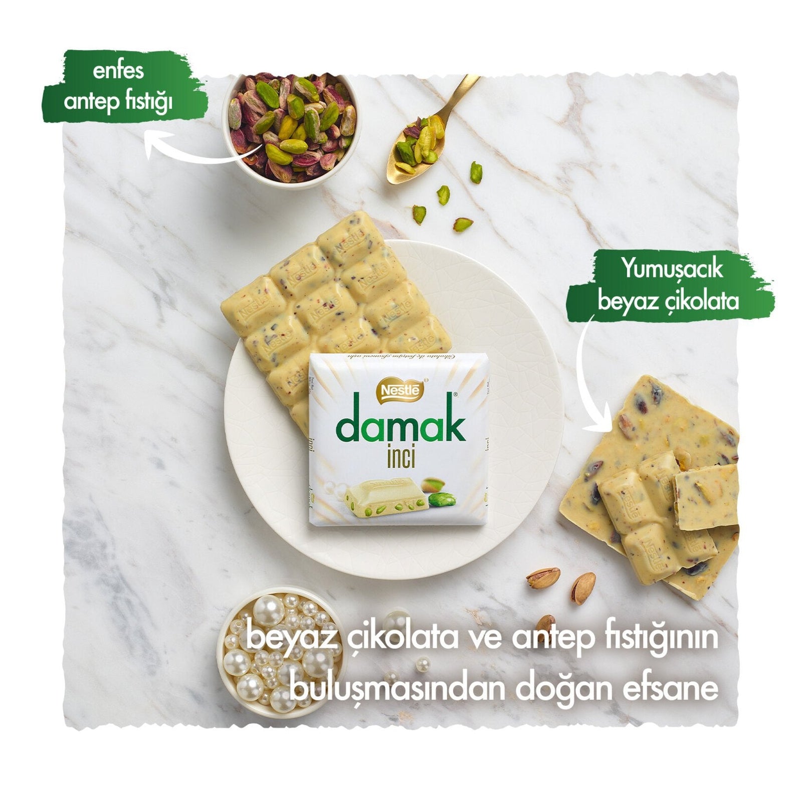 Damak White Chocolate w/ Pistachio (TURKEY)