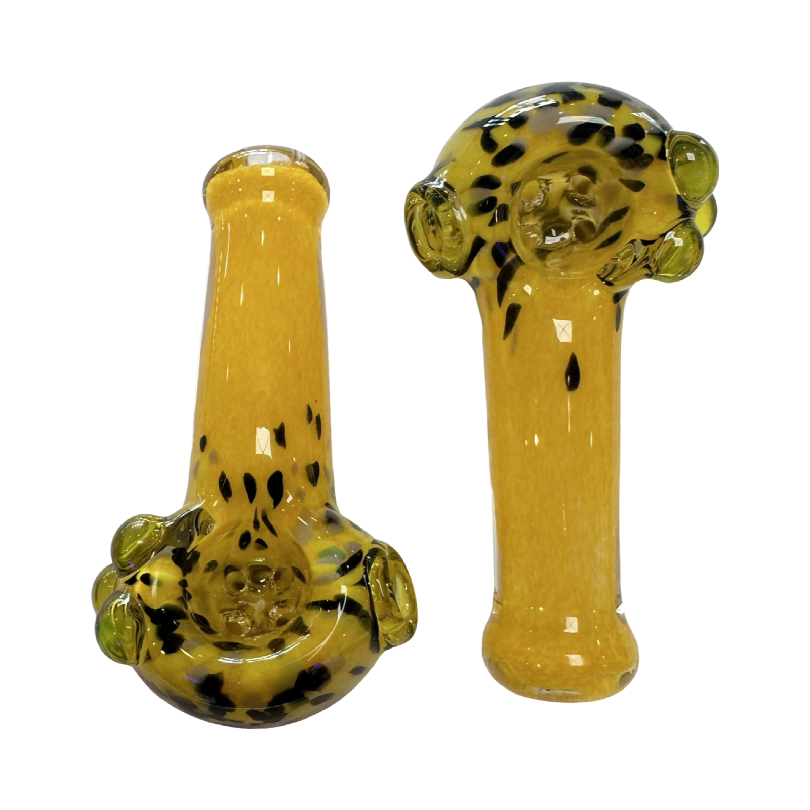 Sarah Marblesbee 4 Hole Mini Spoon - Yellow w/ Black Dots