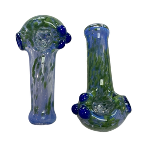 Sarah Marblesbee 4 Hole Mini Spoon - Blue w/ Green Dots