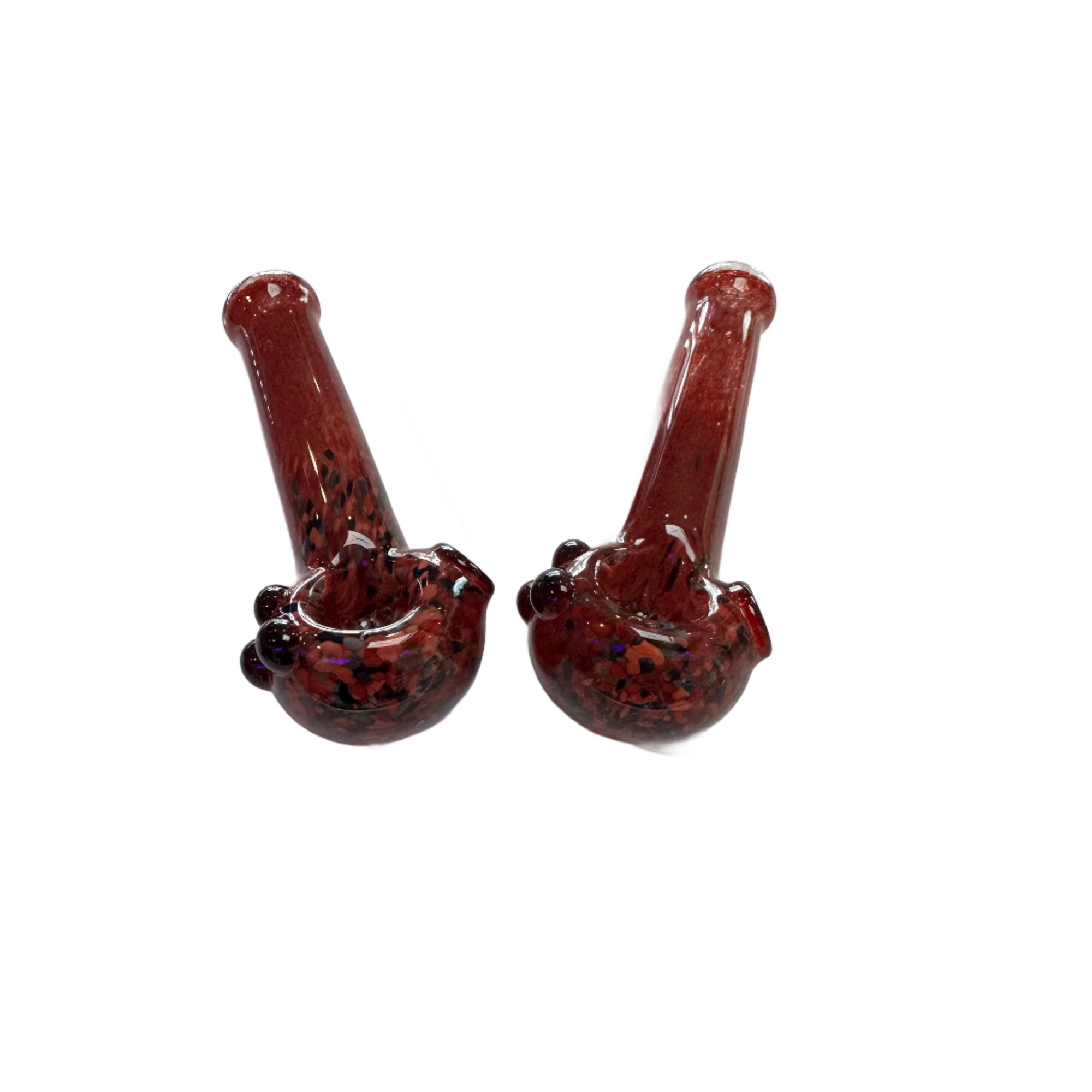 Sarah Marblesbee 4 Hole Large Spoon - Red w/ Black Dots