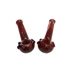 Sarah Marblesbee 4 Hole Large Spoon - Red w/ Black Dots