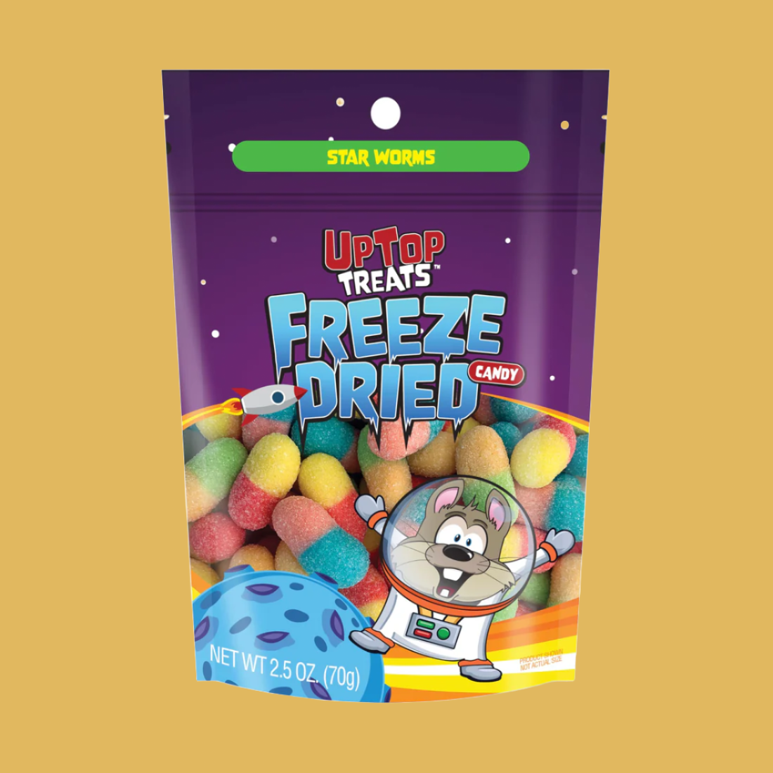 UpTop Sour Worms - Freeze Dried Candy 2.5oz (Rare American)