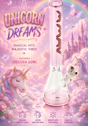 18" MAV Unicorn Logo Beaker Bong + Empire Glassworks Unicorn (ONLINE ONLY)